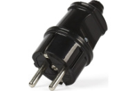 Вилка прямая 10А с/з, черный Smartbuy
