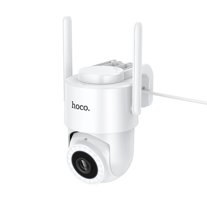 Видеокамера IP Hoco D10 Wi-Fi белая/2Mpx/Bluetooth/пластик/внешняя IP65/256Gb