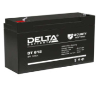 Аккумулятор 6V 12 Ah Delta DT 612 (Тип клемм F2(6,35мм), Габариты:151х50х100мм)