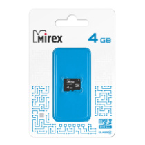 Карта памяти micro SD 4Gb Mirex без адаптера
