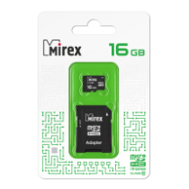 Карта памяти micro SD 16Gb Mirex class 10 с адаптером