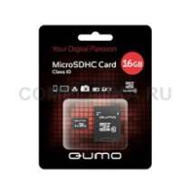 Карта памяти micro SD 16Gb Qumo class 10 с адаптером