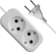 Сетевой удлинитель DEFENDER B220 2 розетки, 10А, 2200Вт, 2м, белый Сетевой удлинитель DEFENDER B220 2 розетки, 10А, 2200Вт, 2м, белый